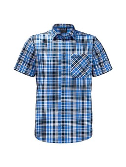 Jack Wolfskin |  Saint Elmos Shirt Shortsleeve Men | Wave Blue Checks | M